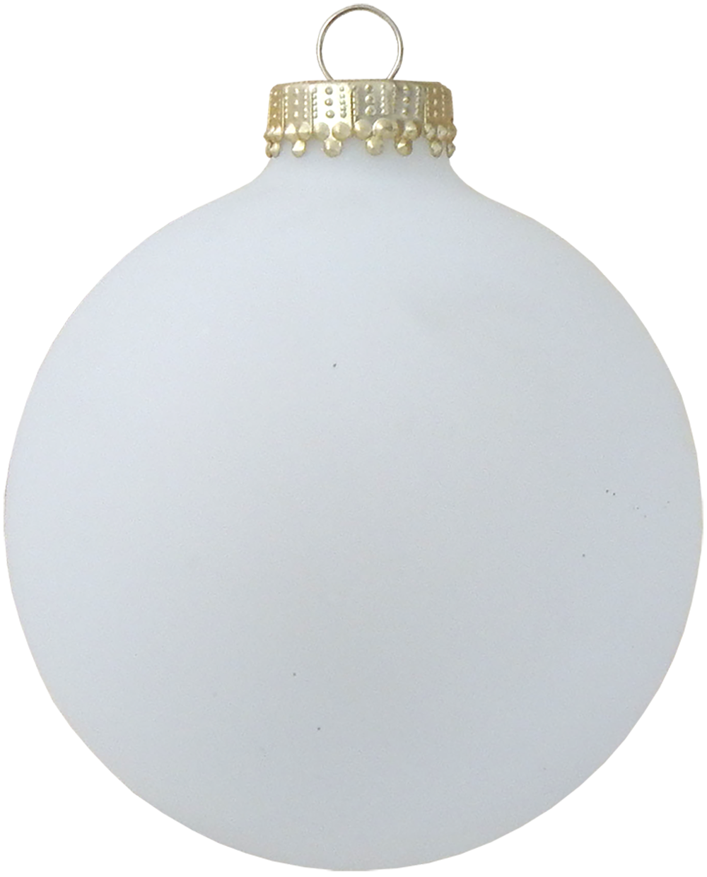 Glass Christmas Tree Ornaments - 80mm / 3.25" [4 Pieces] Designer Balls from Christmas By Krebs Seamless Hanging Holiday Decor (Frost Gold Cap)