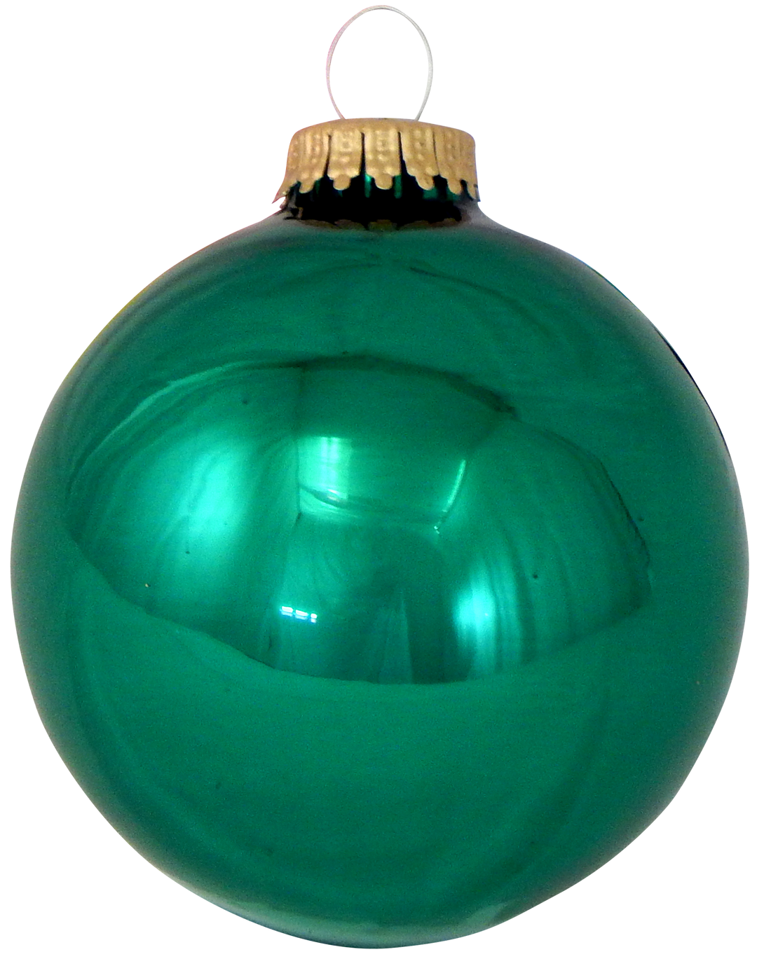 Glass Christmas Tree Ornaments - 80mm / 3.25" [4 Pieces] Designer Balls from Christmas By Krebs Seamless Hanging Holiday Decor (Emerald Green)