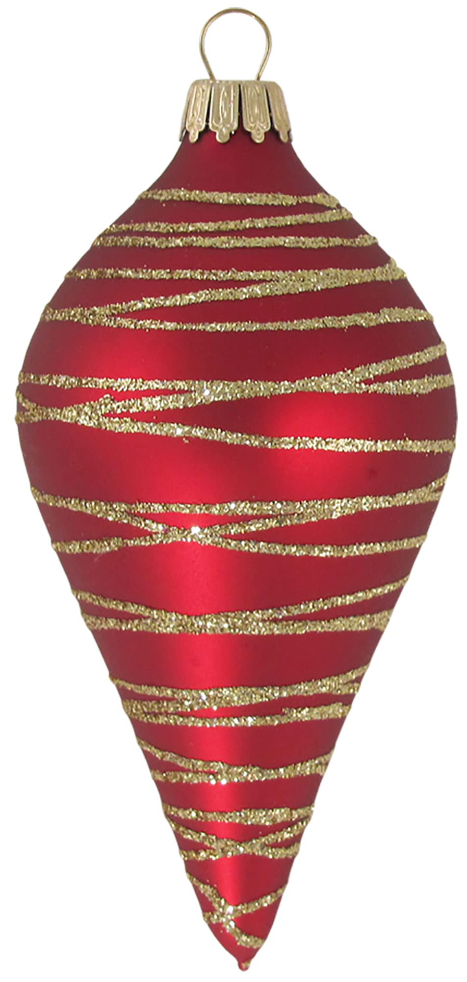 Glass Christmas Tree Ornaments - 67mm/2.63" [4 Pieces] Decorated Balls from Christmas by Krebs Seamless Hanging Holiday Decor (Red and Green Velvet 4" Drops with Tangles)