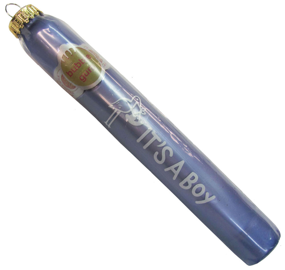 Christmas By Krebs Blown Glass Collectible Tree Ornaments (Blue "It's A Boy!" Cigar)