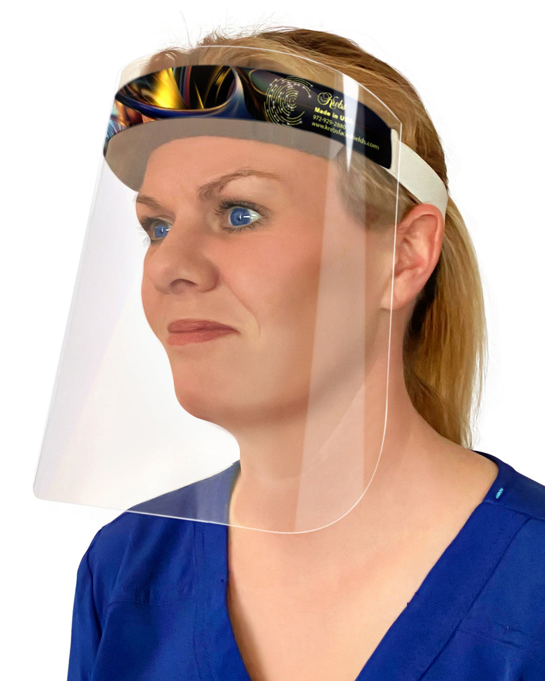2-Pack Lightweight Safety Medical Face Shields - Anti-Fog, Anti-Static, Hypoallergenic (Futuristic Multi)