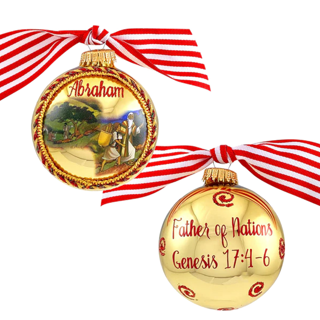 3 1/4" Collectable Bible Hero Glass Ornament Made in USA | Hugs Special Occasions Keepsake Gifts |  (Abraham)