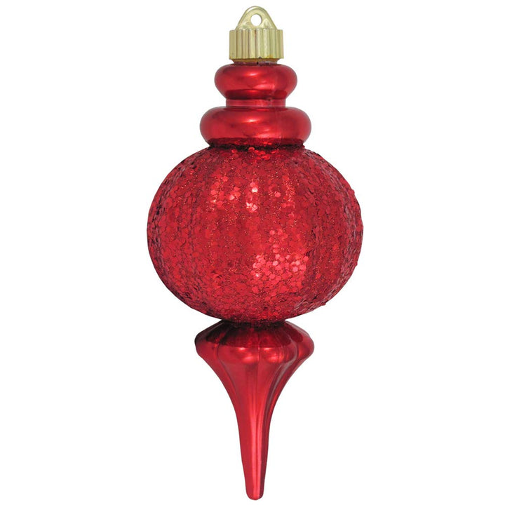 Christmas By Krebs 8 2/3" (220mm) Ornament, Commercial Grade Indoor Outdoor Moisture Resistant Shatterproof Plastic Finial Ornament (Sonic Red)