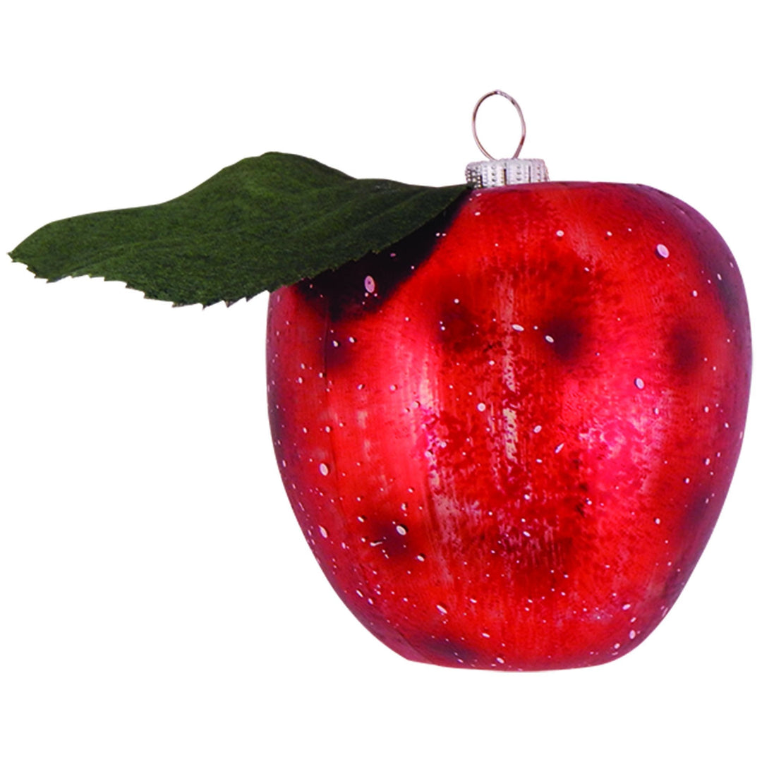 Christmas Tree Ornaments - Figurine Glass from Christmas By Krebs - Handcrafted Hanging Holiday Decor for Trees (2.5" Red Apple)