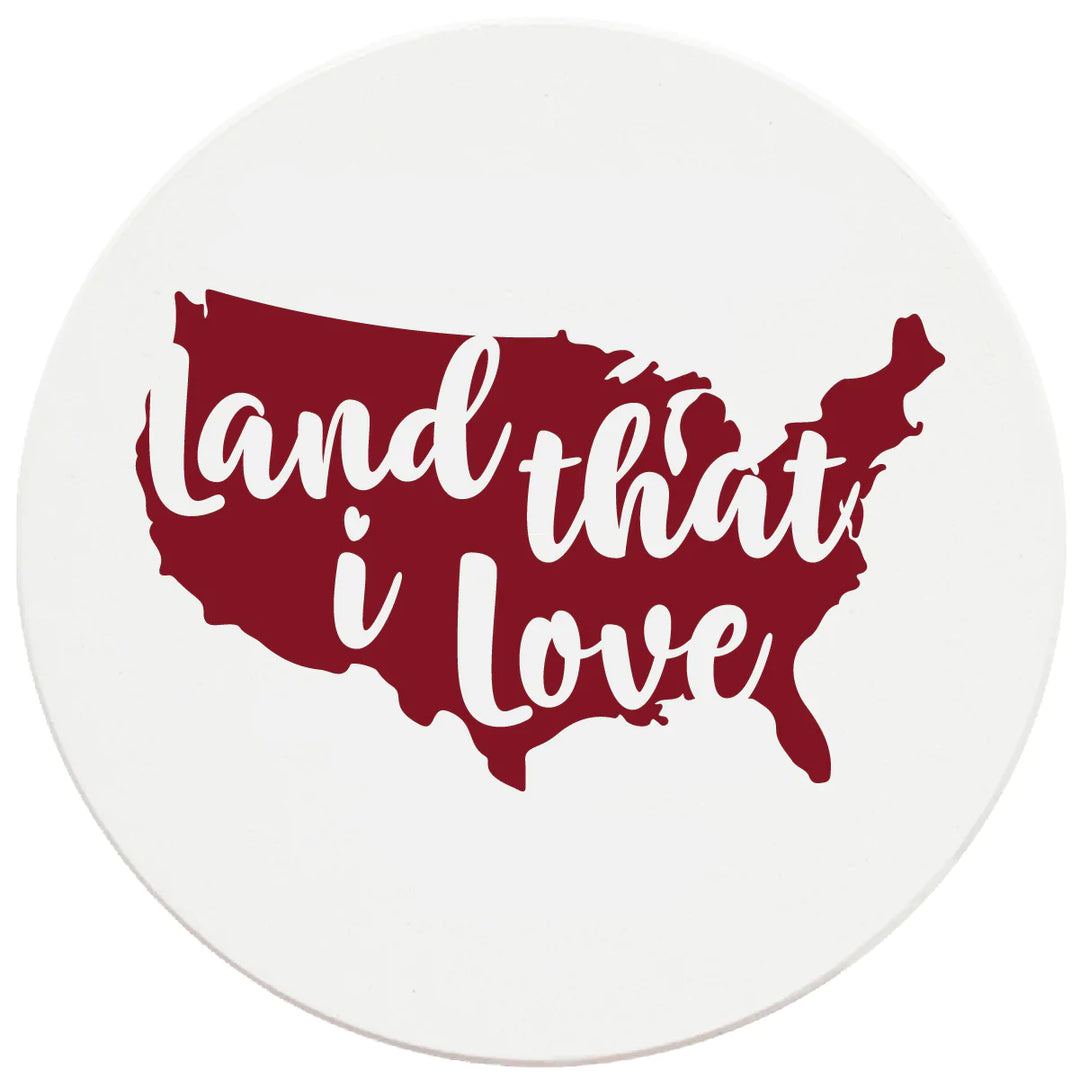 4 Inch Round Ceramic Land that I love, 2 Sets of 4, 8 Pieces - Christmas by Krebs Wholesale