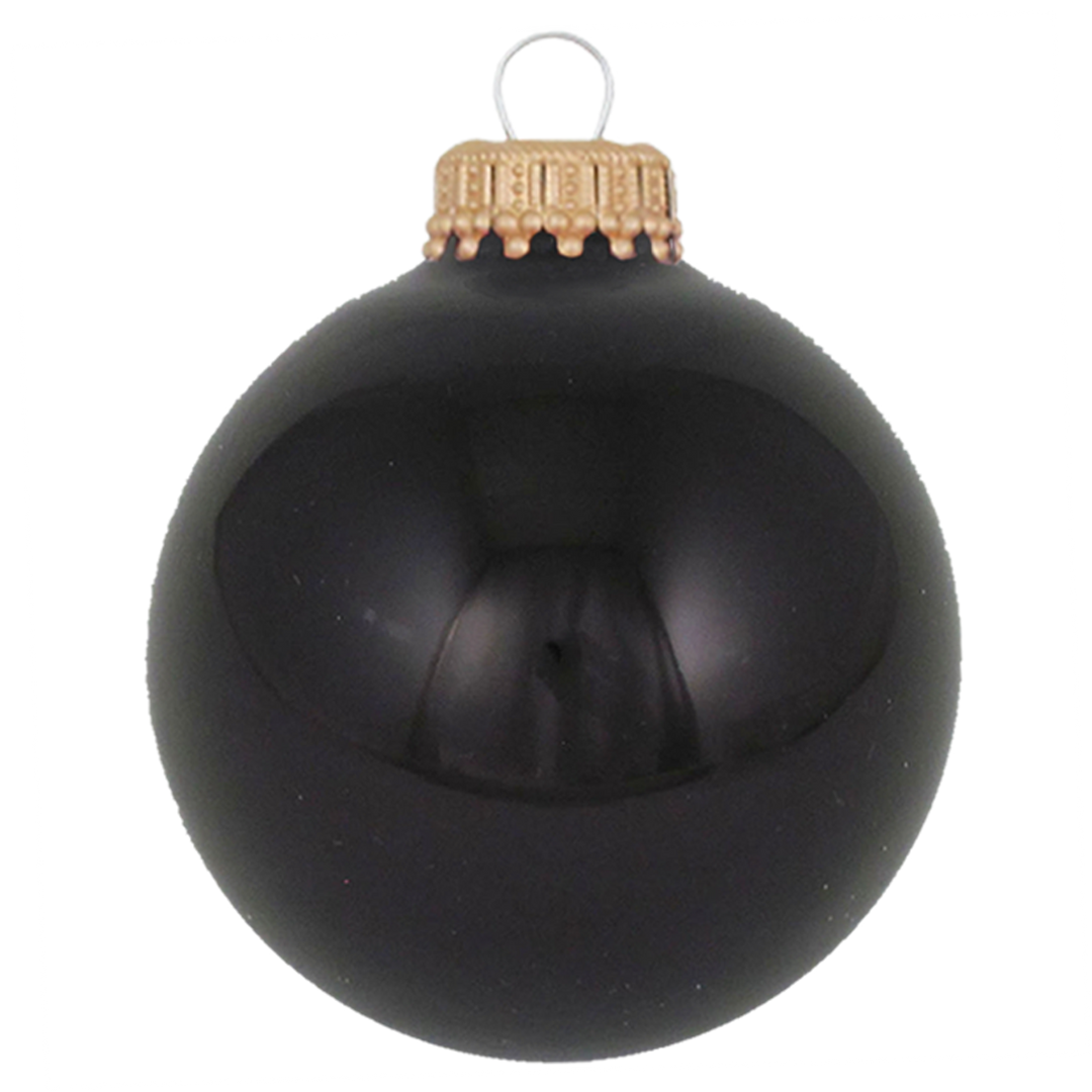 Christmas Tree Ornaments - Military Glass Balls from Christmas by Krebs - Handmade Seamless Hanging Holiday Decorations for Trees (67mm/2.625" Black and Gold Army Variety Set of 12)