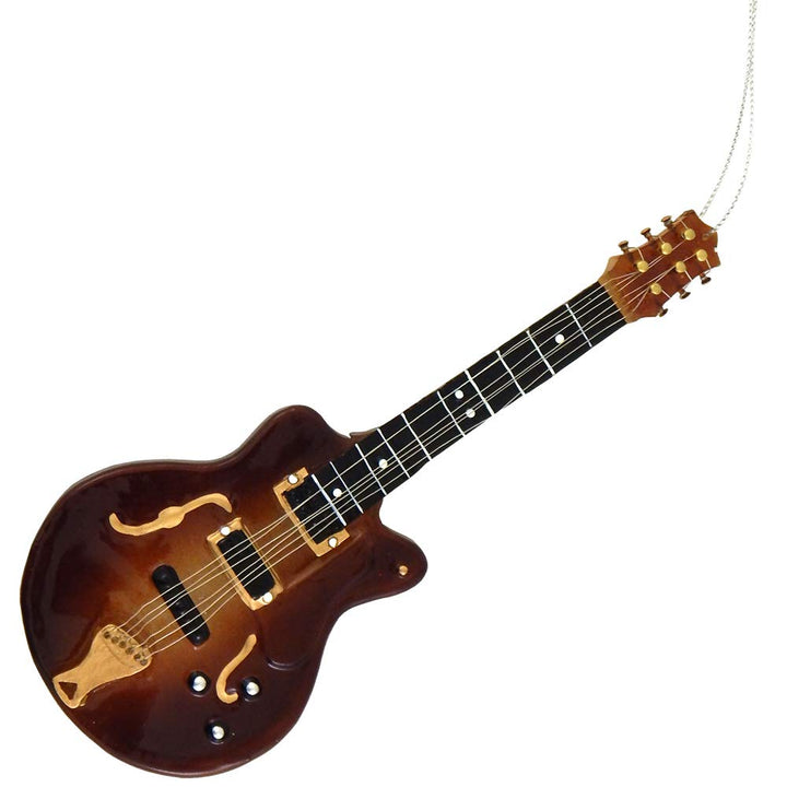 Christmas By Krebs Blown Glass  Collectible Tree Ornaments  (7" Hollow-Body Electric Guitar)