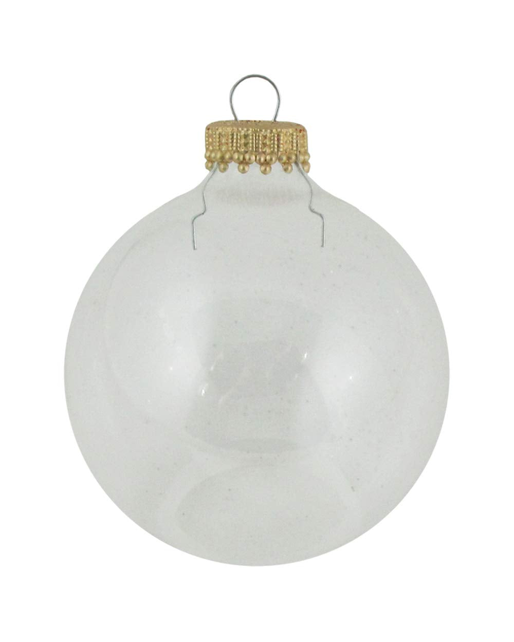 Glass Crafting Christmas Tree Ornaments - Designer DIY Balls from Christmas By Krebs (Clear with Gold Caps-8 Pieces, 2 5/8 inch (67mm))