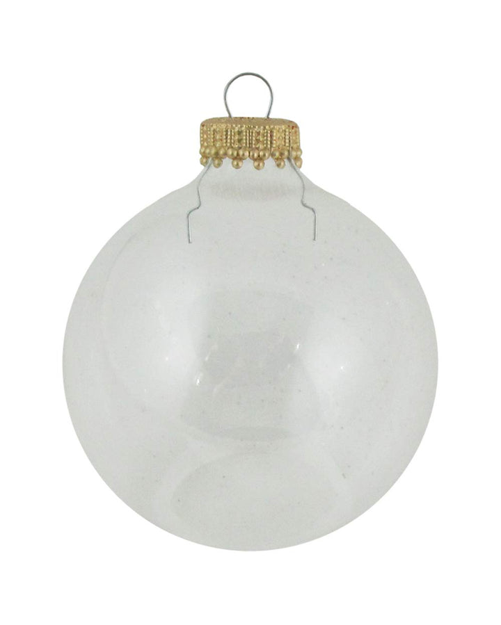 Glass Crafting Christmas Tree Ornaments - Designer DIY Balls from Christmas By Krebs (Clear with Gold Caps-8 Pieces, 2 5/8 inch (67mm))