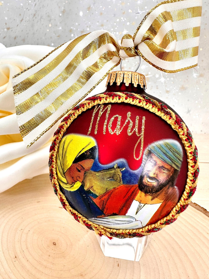 3 1/4" Collectable Bible Hero Glass Ornament Made in USA | Hugs Special Occasions Keepsake Gifts |  (Bible Hero Mary)