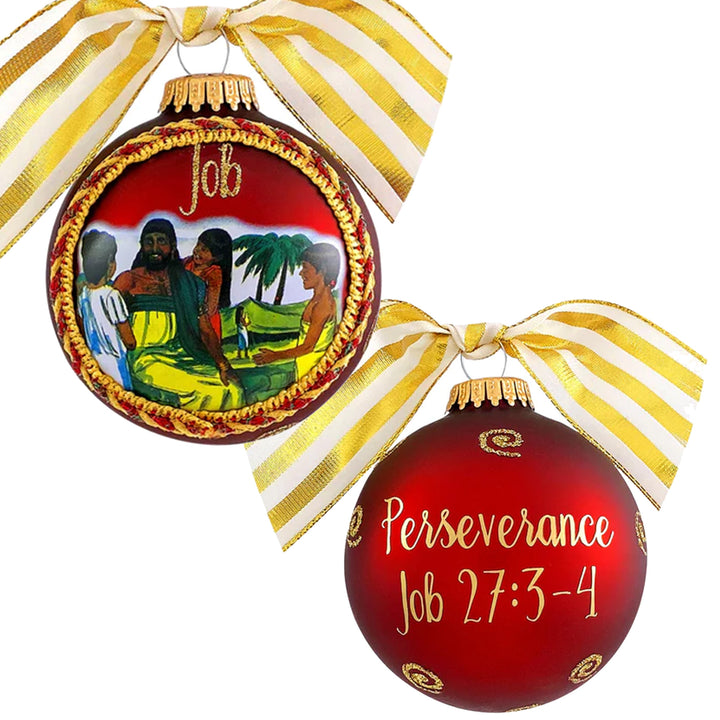 3 1/4" Collectable Bible Hero Glass Ornament Made in USA | Hugs Special Occasions Keepsake Gifts |  (Bible Hero Job)