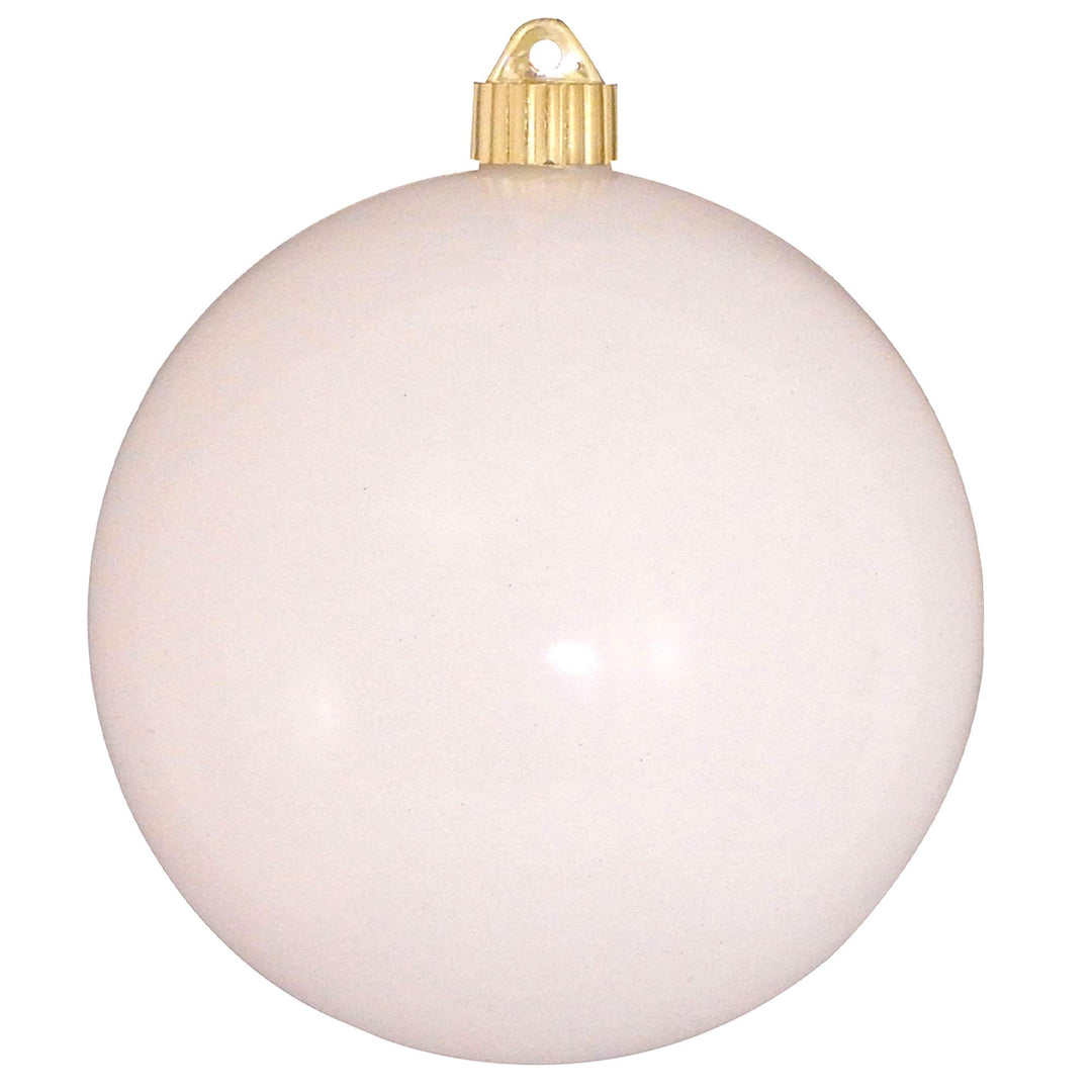 Christmas By Krebs 6" (150mm) Shiny Pure White [2 Pieces] Solid Commercial Grade Indoor and Outdoor Shatterproof Plastic, UV and Water Resistant Ball Ornament Decorations