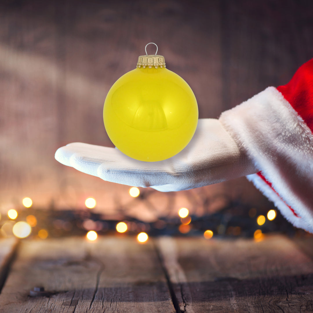 Glass Christmas Tree Ornaments - 80mm / 3.25" [4 Pieces] Designer Balls from Christmas By Krebs Seamless Hanging Holiday Decor (Full Sun)