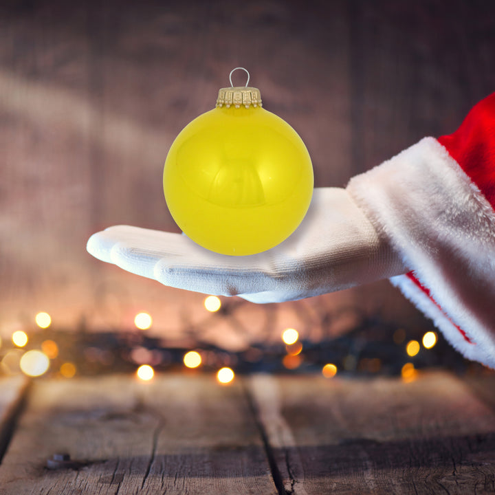 Glass Christmas Tree Ornaments - 80mm / 3.25" [4 Pieces] Designer Balls from Christmas By Krebs Seamless Hanging Holiday Decor (Full Sun)