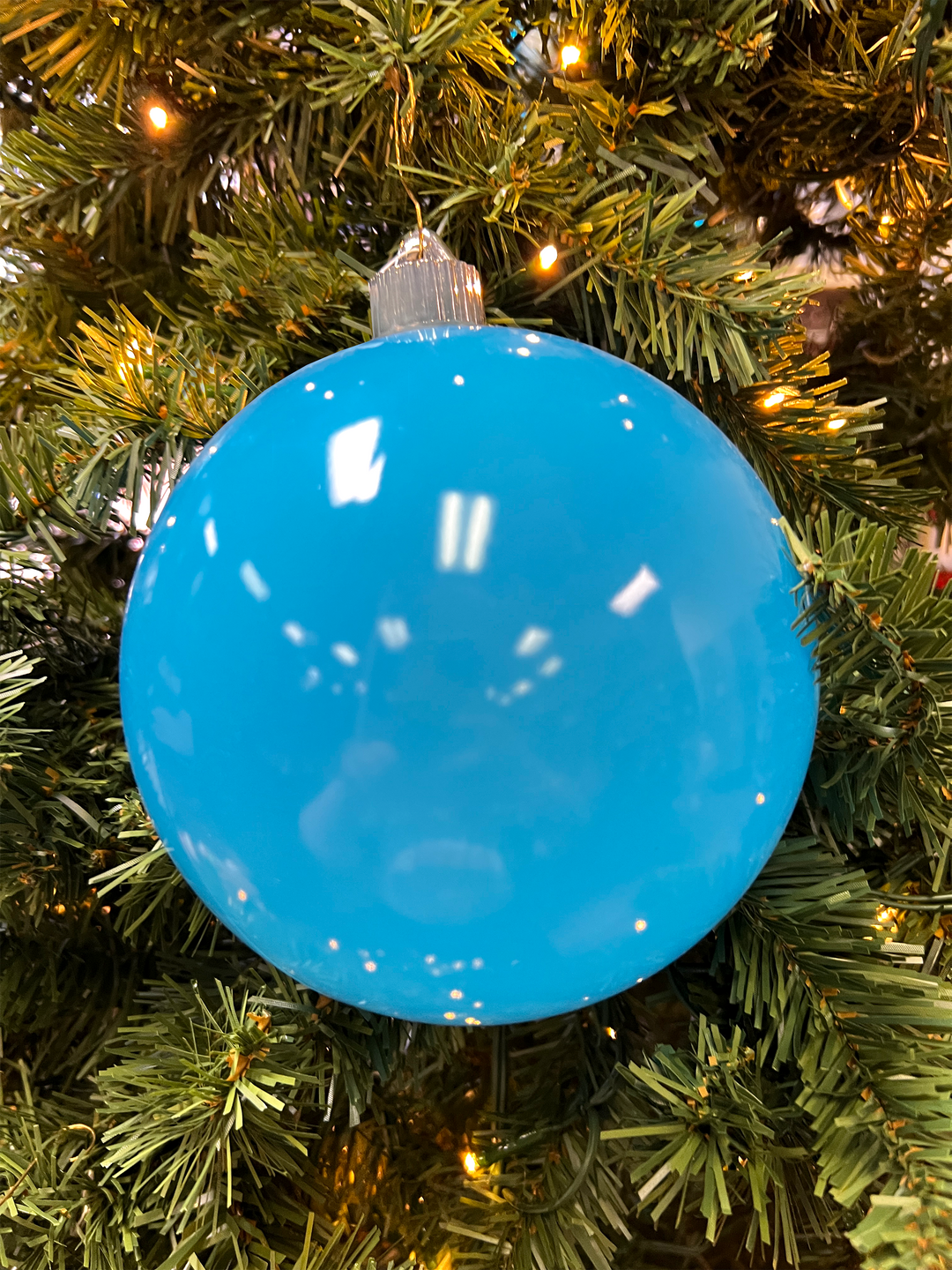 Christmas By Krebs Ornament, Commercial Shatterproof UV Resistant Plastic Christmas Ball Decoration (Baja Blue, 6 inch (150mm))