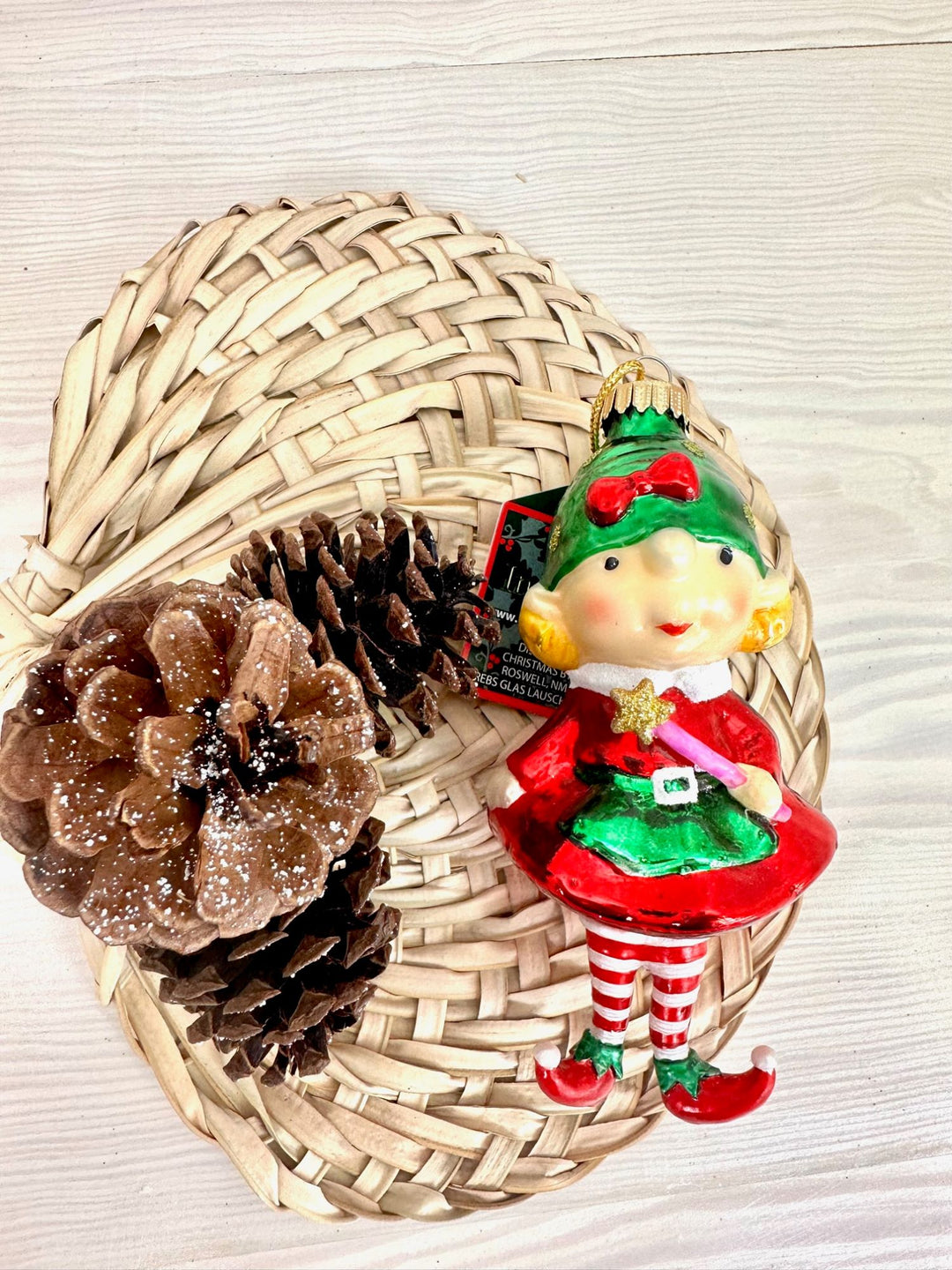 Christmas By Krebs Blown Glass  Collectible Tree Ornaments  (4 1/2" Elf Girl)