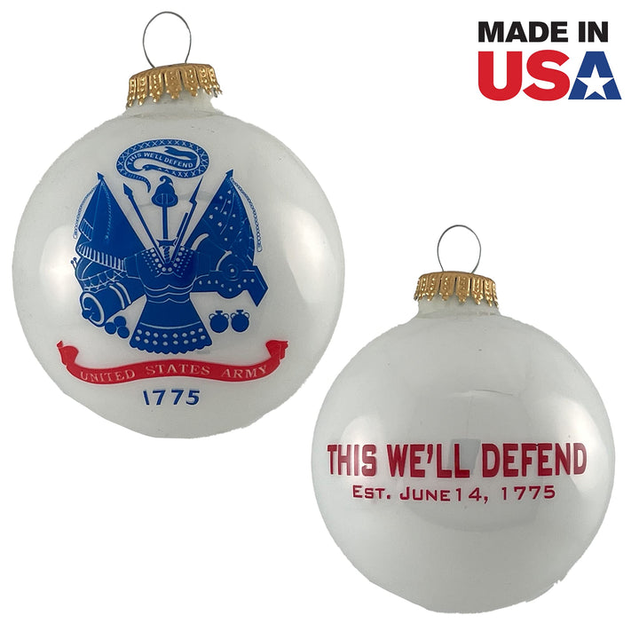 Christmas Tree Ornaments Made in the USA - 80mm / 3.25" Decorated Collectible Glass Balls from Christmas by Krebs - Handmade Hanging Holiday Decorations for Trees