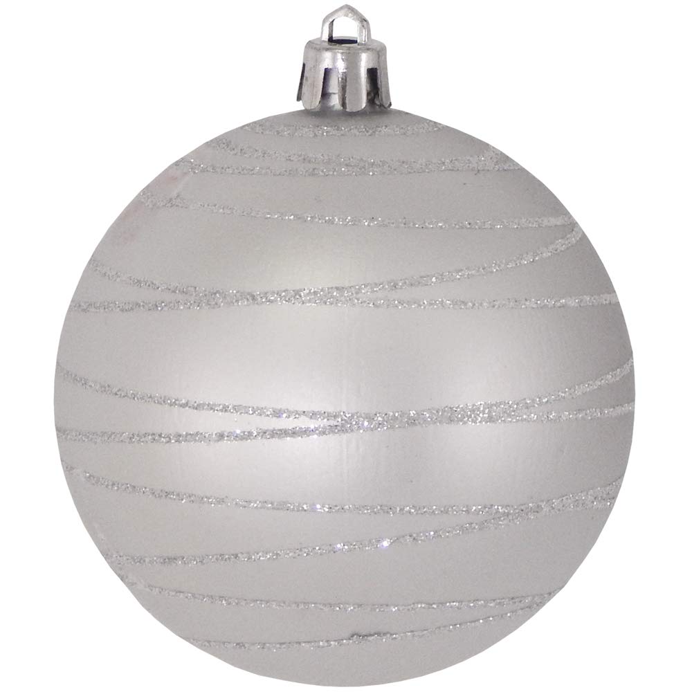 Christmas By Krebs 3 1/4" (80mm) Ornament [4 Pieces] Commercial Grade Indoor and Outdoor Shatterproof Plastic, Water Resistant Ball Shape Ornament Decorations