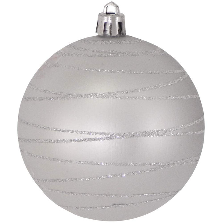 Christmas By Krebs 3 1/4" (80mm) Ornament [4 Pieces] Commercial Grade Indoor and Outdoor Shatterproof Plastic, Water Resistant Ball Shape Ornament Decorations
