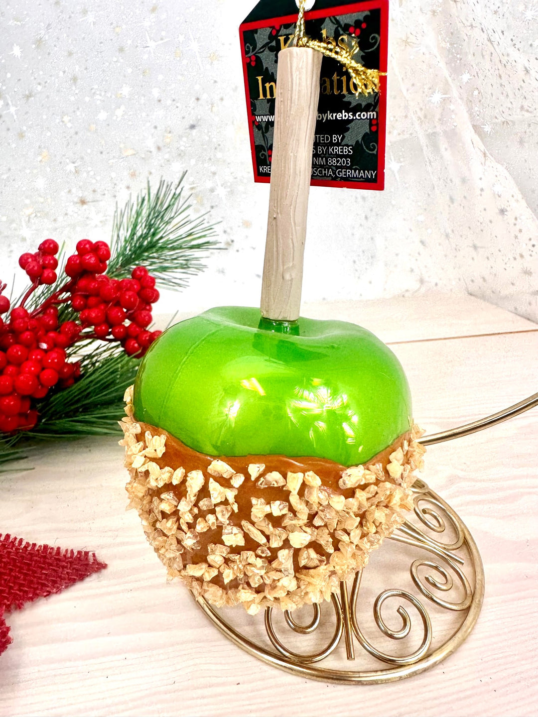 Christmas By Krebs Blown Glass  Collectible Tree Ornaments (6" Caramel Apple)