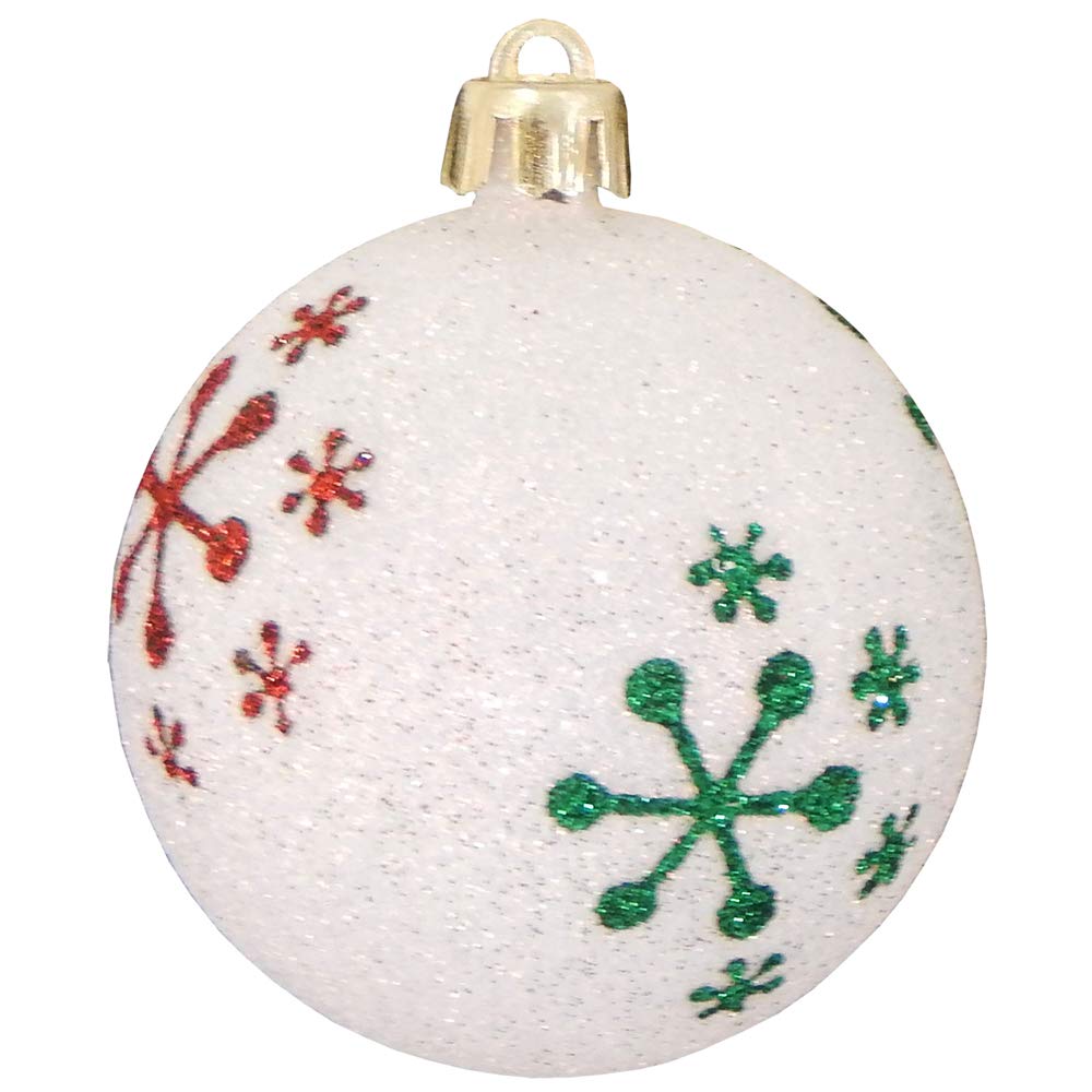 Christmas By Krebs 3 1/4" (80mm) Ornament [4 Pieces] Commercial Grade Indoor and Outdoor Shatterproof Plastic, Water Resistant Ball Shape Ornament Decorations