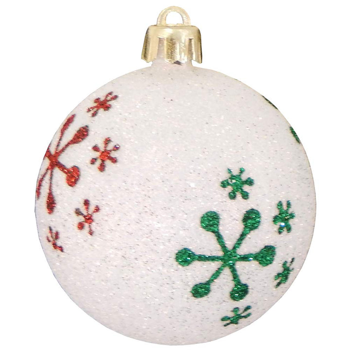 Christmas By Krebs 3 1/4" (80mm) Ornament [4 Pieces] Commercial Grade Indoor and Outdoor Shatterproof Plastic, Water Resistant Ball Shape Ornament Decorations