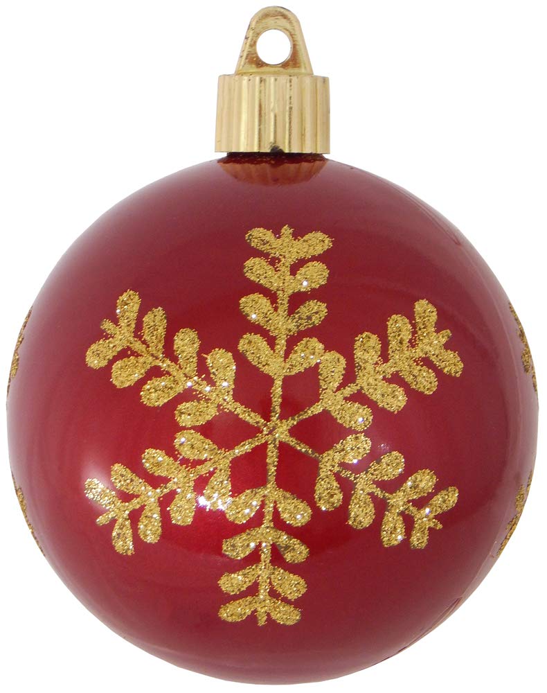 Christmas By Krebs 3 1/4" (80mm) Ornament [4 Pieces] Commercial Grade Indoor and Outdoor Shatterproof Plastic, Water Resistant Ball Shape Ornament Decorations