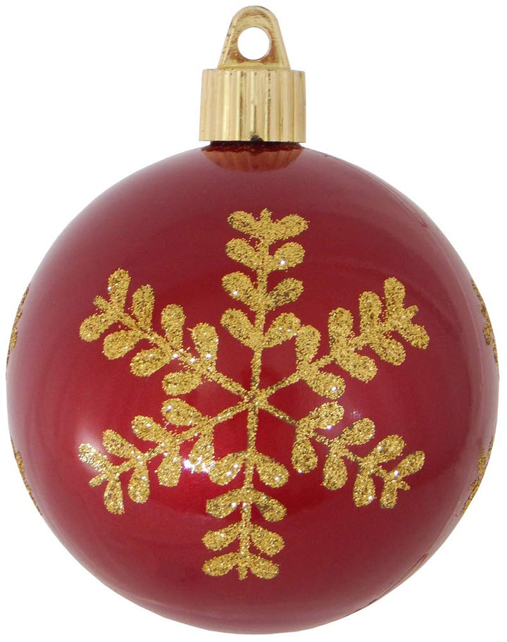 Christmas By Krebs 3 1/4" (80mm) Ornament [4 Pieces] Commercial Grade Indoor and Outdoor Shatterproof Plastic, Water Resistant Ball Shape Ornament Decorations