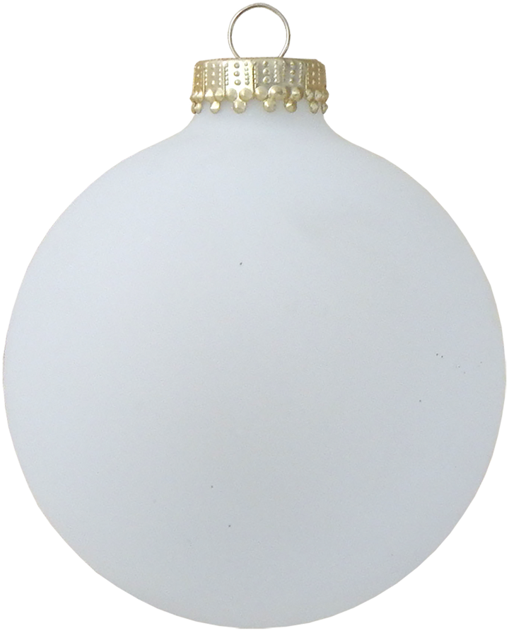 Glass Christmas Tree Ornaments - 80mm / 3.25" [4 Pieces] Designer Balls from Christmas By Krebs Seamless Hanging Holiday Decor (Frost Gold Cap)
