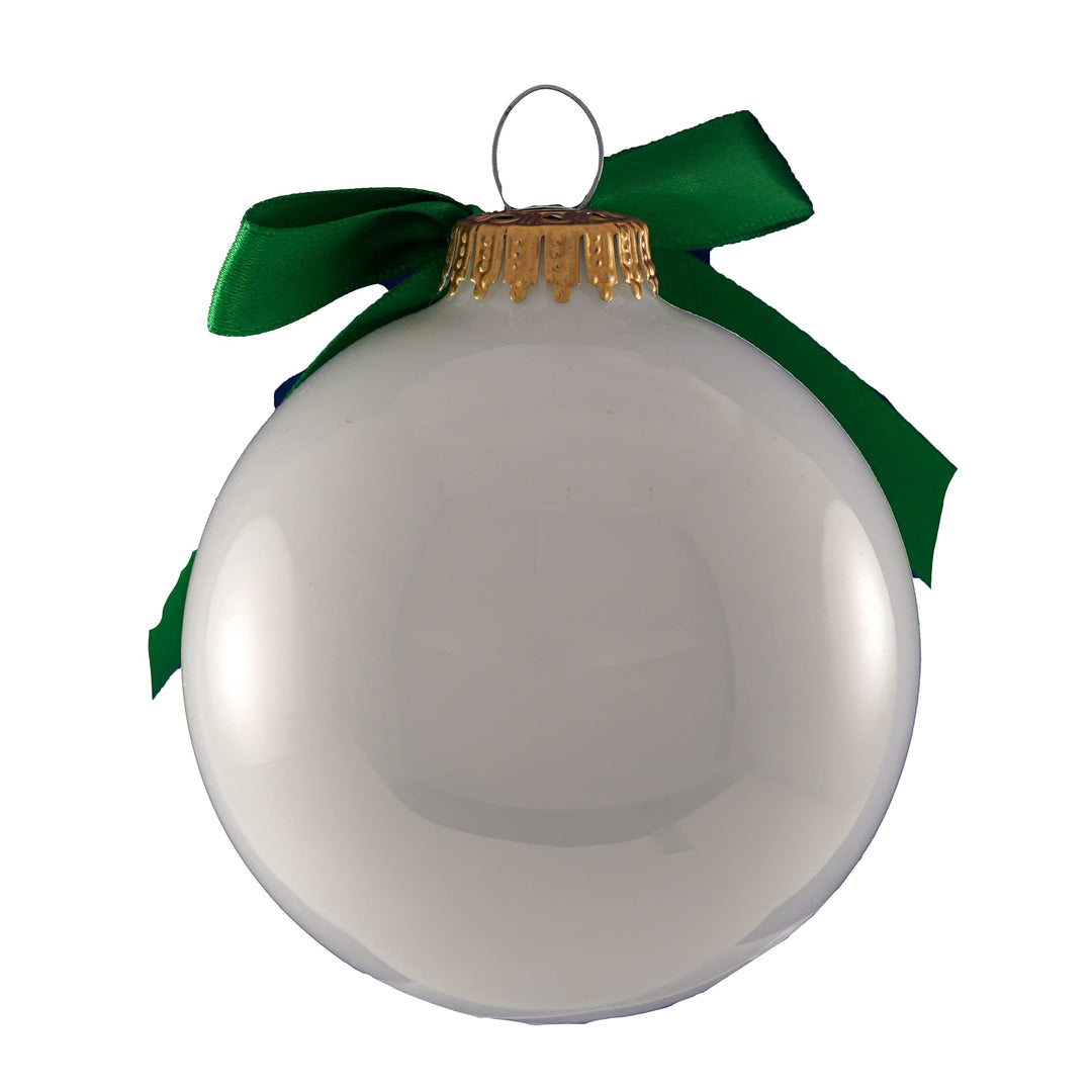 3 1/4" White Glass Ornament with Grandma
