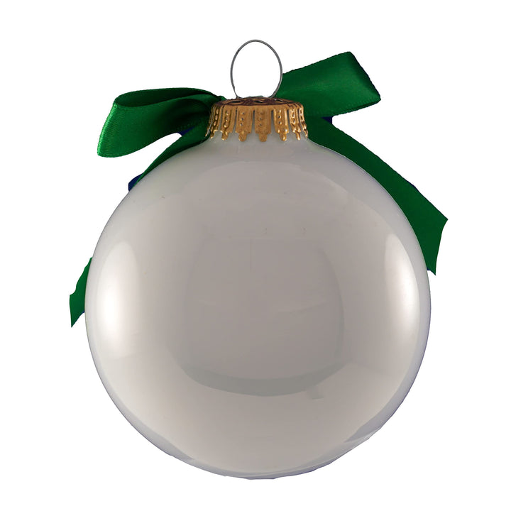 3 1/4" White Glass Ornament with Grandma