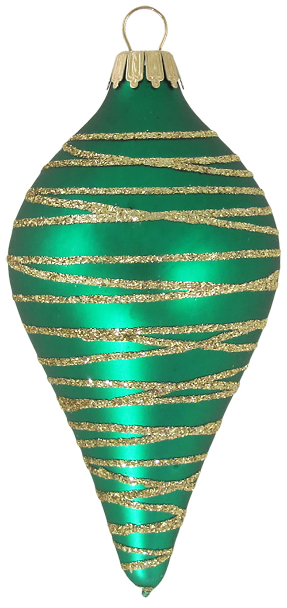 Glass Christmas Tree Ornaments - 67mm/2.63" [4 Pieces] Decorated Balls from Christmas by Krebs Seamless Hanging Holiday Decor (Red and Green Velvet 4" Drops with Tangles)