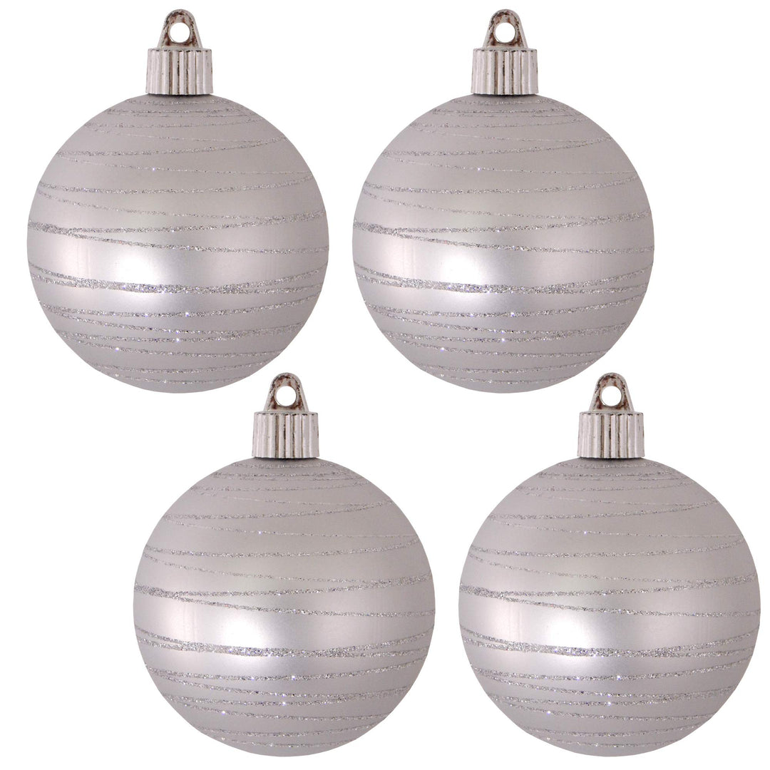 Christmas By Krebs 3 1/4" (80mm) Ornament [4 Pieces] Commercial Grade Indoor and Outdoor Shatterproof Plastic, Water Resistant Ball Shape Ornament Decorations