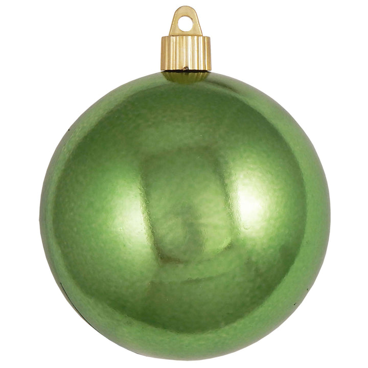 Christmas By Krebs 4" (100mm) Shiny Limeade Green [4 Pieces] Solid Commercial Grade Indoor and Outdoor Shatterproof Plastic, UV and Water Resistant Ball Ornament Decorations
