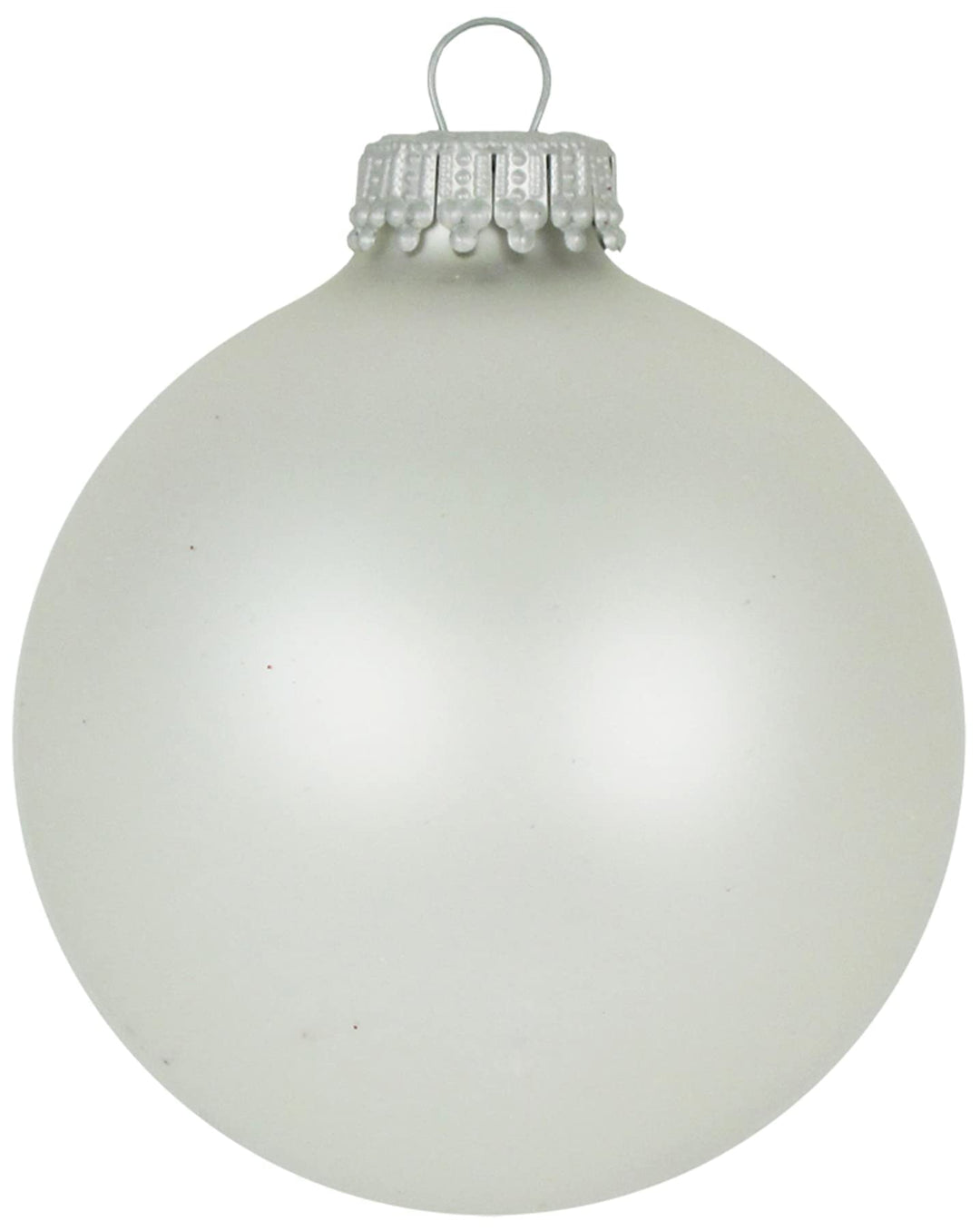 Christmas By Krebs Made in The USA Designer Seamless Glass Christmas Ball Ornaments, 2 5/8" (67mm), 8 Pieces (Velvet Silver Pearl)