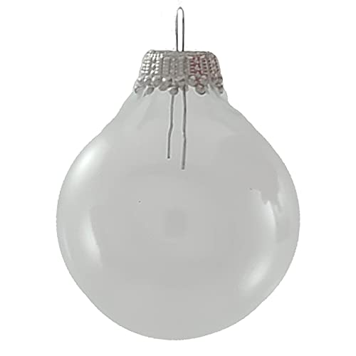 Glass Crafting Christmas Tree Ornaments - Designer DIY Balls from Christmas By Krebs (Clear with Silver Caps-12 Pieces, 2 inch (50mm))