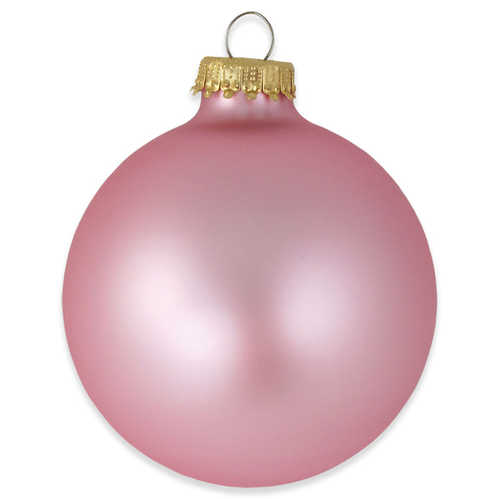 Glass Christmas Tree Ornaments - 80mm / 3.25" [4 Pieces] Designer Balls from Christmas By Krebs Seamless Hanging Holiday Decor (Pink)