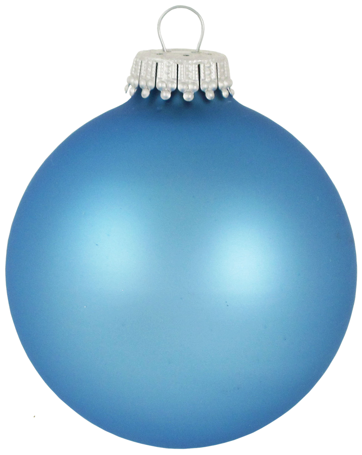 Glass Christmas Tree Ornaments - 67mm / 2.63" [8 Pieces] Designer Balls from Christmas By Krebs Seamless Hanging Holiday Decor (Velvet Alpine Blue)