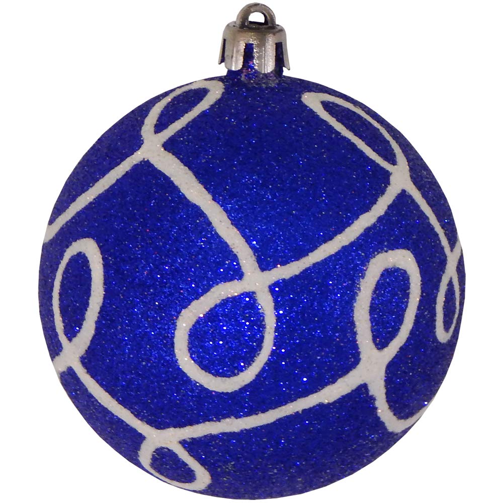 Christmas By Krebs 3 1/4" (80mm) Ornament [4 Pieces] Commercial Grade Indoor and Outdoor Shatterproof Plastic, Water Resistant Ball Shape Ornament Decorations