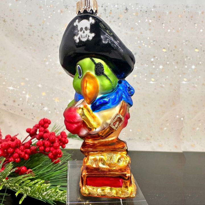Christmas By Krebs Blown Glass  Collectible Tree Ornaments  (4 3/4" Pirate Parrot)
