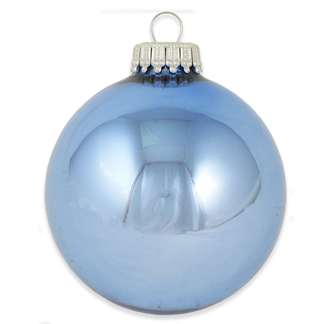 Christmas Tree Ornaments - Military Glass Balls from Christmas by Krebs - Handmade Seamless Hanging Holiday Decorations for Trees (67mm/2.625" Blue and Silver Space Force-USSF Variety Set of 12)