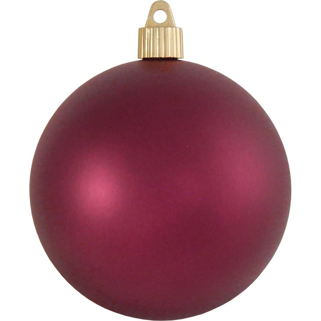 Christmas By Krebs 4" (100mm) Velvet Bayberry Red [4 Pieces] Solid Commercial Grade Indoor and Outdoor Shatterproof Plastic, UV and Water Resistant Ball Ornament Decorations