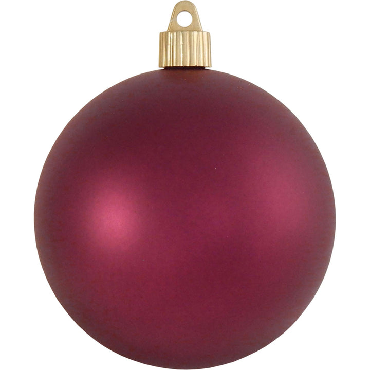Christmas By Krebs 4" (100mm) Velvet Bayberry Red [4 Pieces] Solid Commercial Grade Indoor and Outdoor Shatterproof Plastic, UV and Water Resistant Ball Ornament Decorations