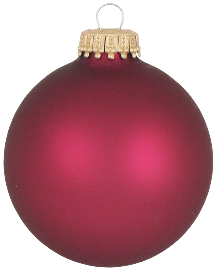 Christmas By Krebs 2 5/8" (67mm) Seamless Glass Ornament [8 Pieces], Decorated Designer Heirloom (Cranberry Red Velvet)