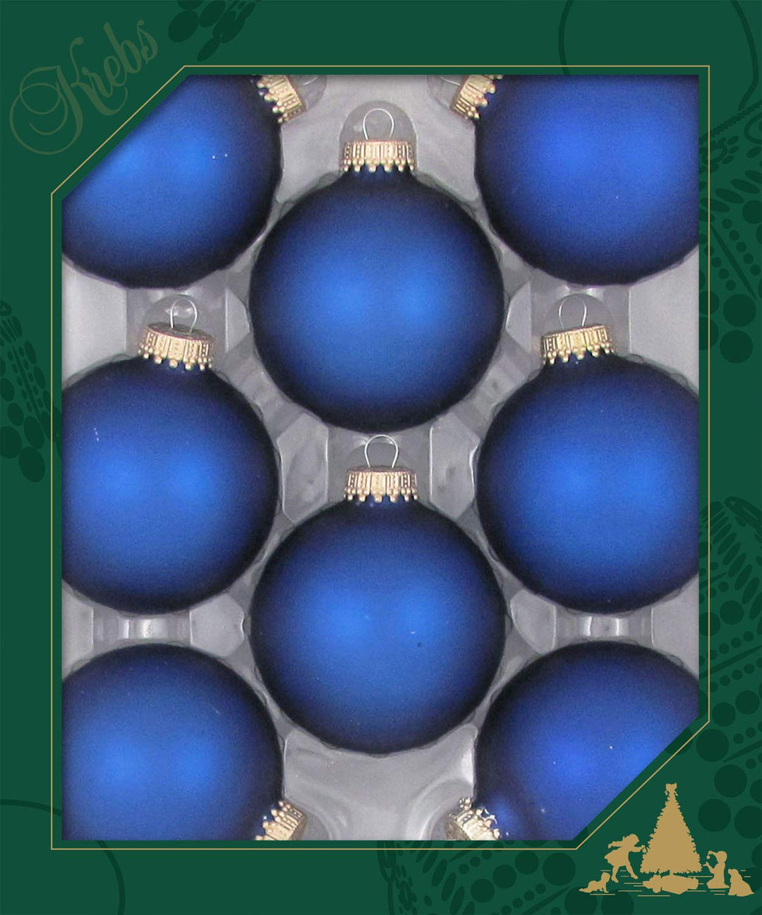 Christmas By Krebs 2 5/8" (67mm) Seamless Glass Ornament [8 Pieces], Decorated Designer Heirloom (Royal Velvet)