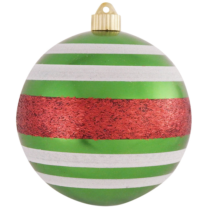 Christmas By Krebs 6" (150mm) Ornament, [2 Pieces], Commercial Grade Indoor and Outdoor Shatterproof Plastic, Water Resistant Decorated Ball Shape Ornament Decorations