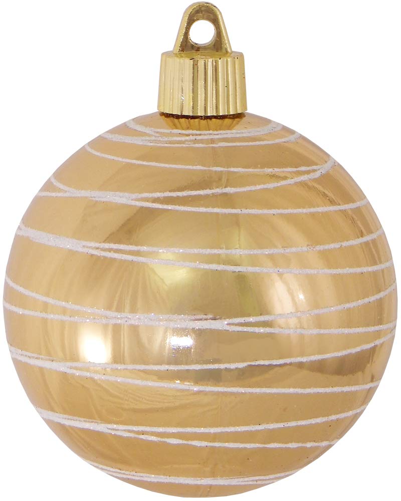 Christmas By Krebs 3 1/4" (80mm) Ornament [4 Pieces] Commercial Grade Indoor and Outdoor Shatterproof Plastic, Water Resistant Ball Shape Ornament Decorations