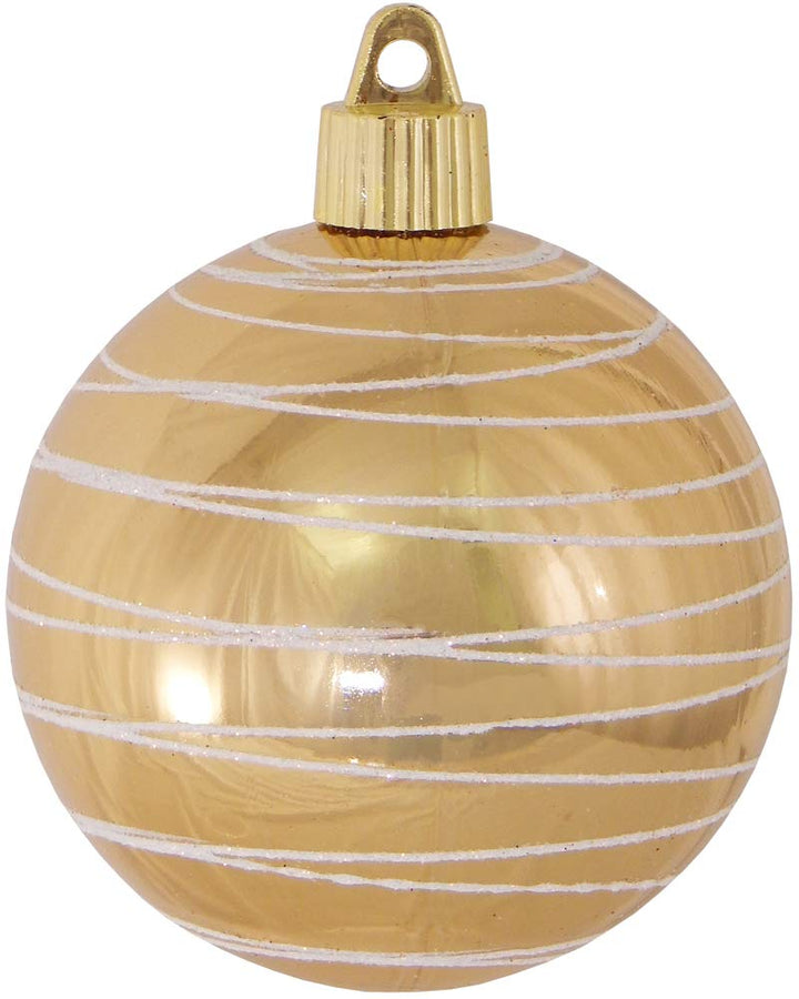 Christmas By Krebs 3 1/4" (80mm) Ornament [4 Pieces] Commercial Grade Indoor and Outdoor Shatterproof Plastic, Water Resistant Ball Shape Ornament Decorations