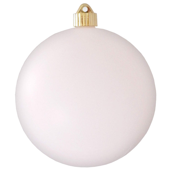 Christmas By Krebs 6" (150mm) Velvet Cloud White [2 Pieces] Solid Commercial Grade Indoor and Outdoor Shatterproof Plastic, UV and Water Resistant Ball Ornament Decorations