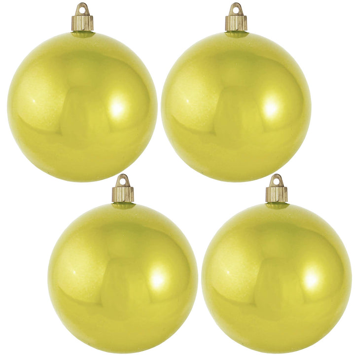 Christmas By Krebs Ornament, Large Commercial Grade Indoor and Outdoor Shatterproof Plastic, UV and Water Resistant Ball Ornament Decorations (Shiny Sunshine Yellow, 4 3/4 inch (120mm))